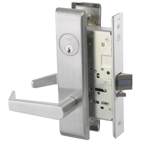 Yale Mortise Storeroom Lock, AUCN Trim, Satin Chrome AUCN8805FL 626
